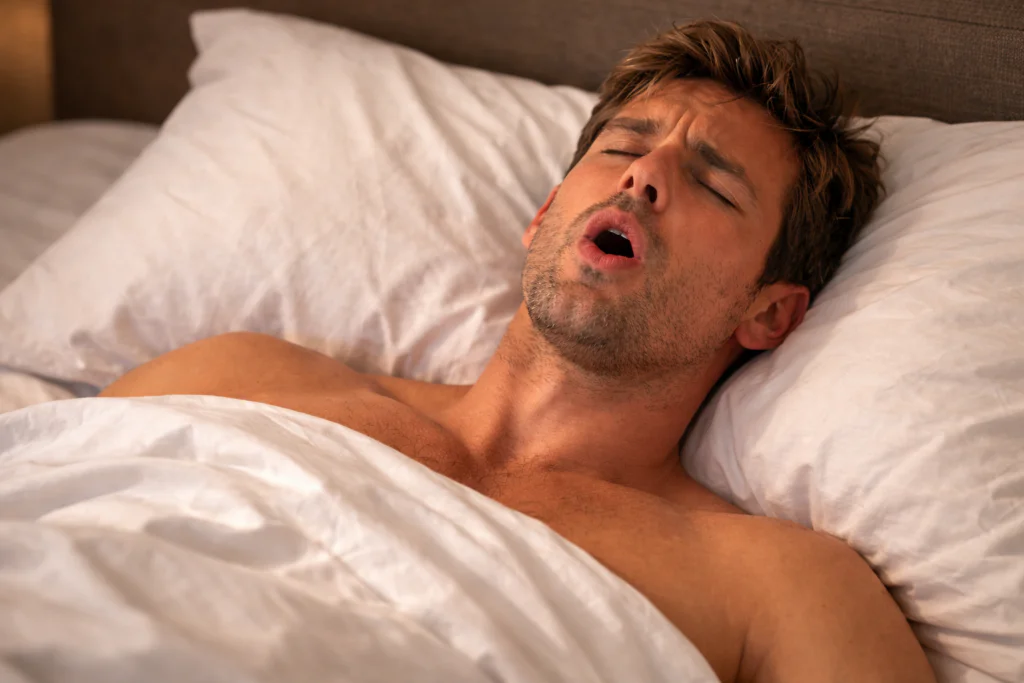 man having an orgasm
