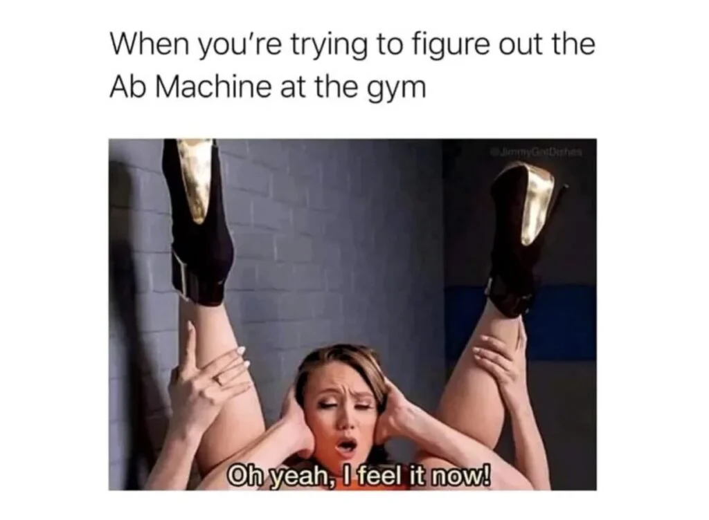 Figuring out the ab machine at the gym